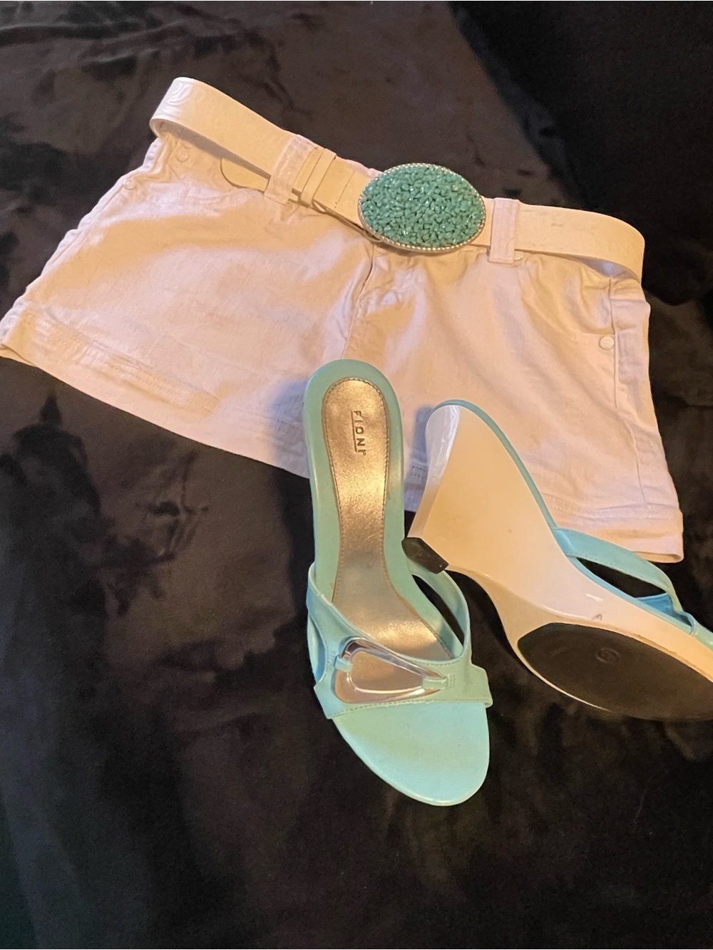 Urban Behavior white denim mini skirt with Branded Snap